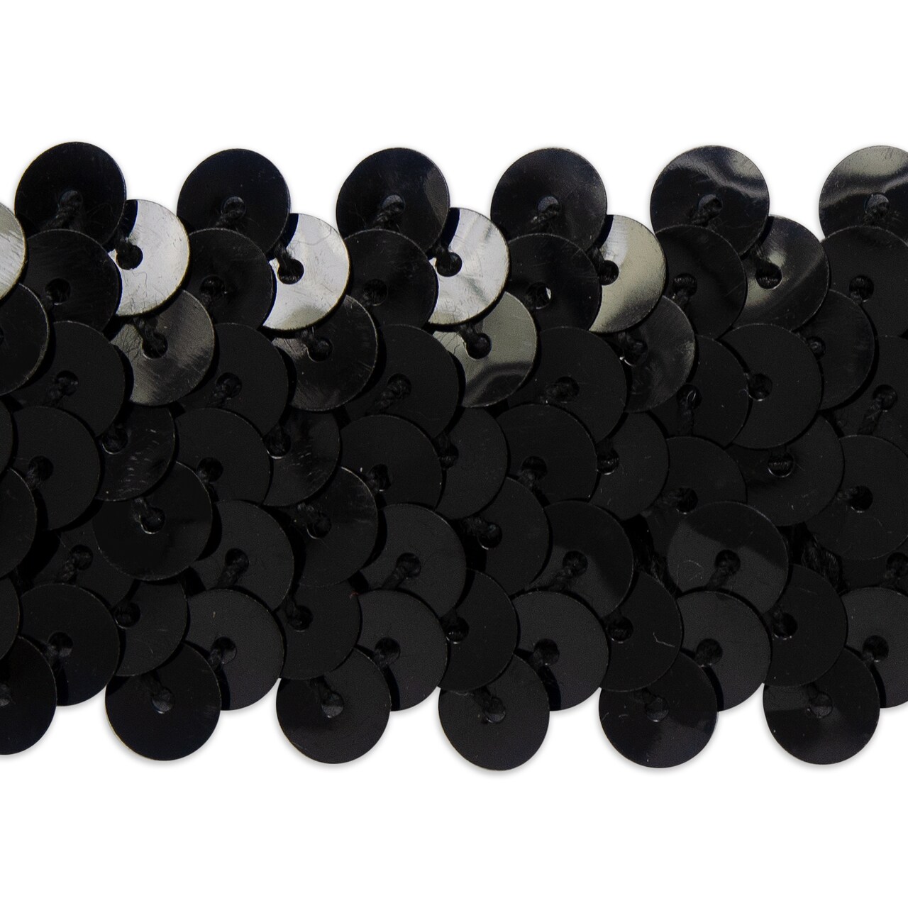 5 yards of 3 Row 1 1/4" Metallic Stretch Sequin Trim | 5 yard cut